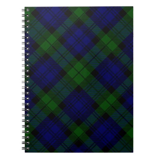 Black Watch Tartan Blue Green Pset Notitieboek (Voorkant)