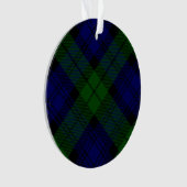 Black Watch Tartan Blue Green Pset Ornament (voorkant)