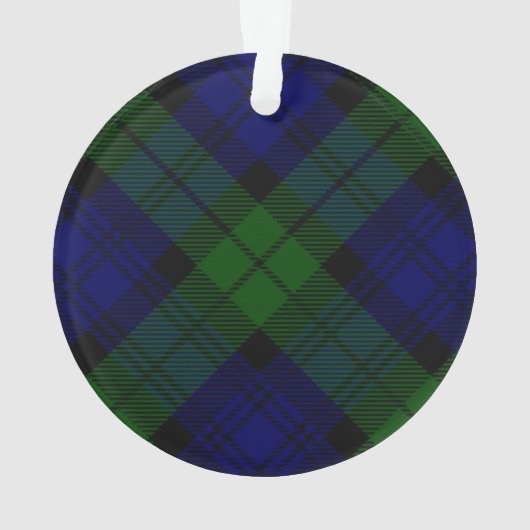 Black Watch Tartan Blue Green Pset Ornament (achterkant)