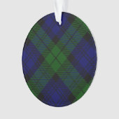 Black Watch Tartan Blue Green Pset Ornament (voorkant)