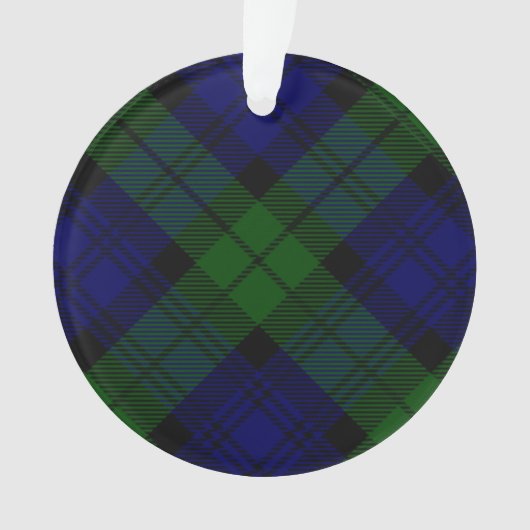 Black Watch Tartan Blue Green Pset Ornament (voorkant)