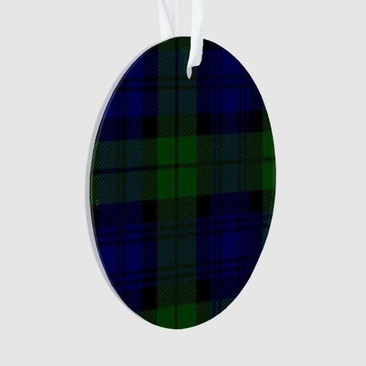 Black Watch Tartan Blue Green Pset Ornament (voorkant)