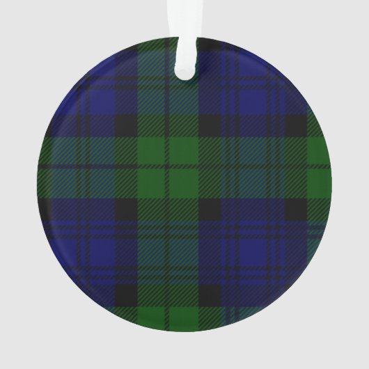 Black Watch Tartan Blue Green Pset Ornament (achterkant)