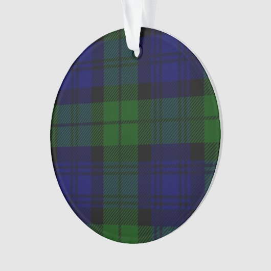 Black Watch Tartan Blue Green Pset Ornament (voorkant)