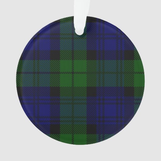Black Watch Tartan Blue Green Pset Ornament (voorkant)