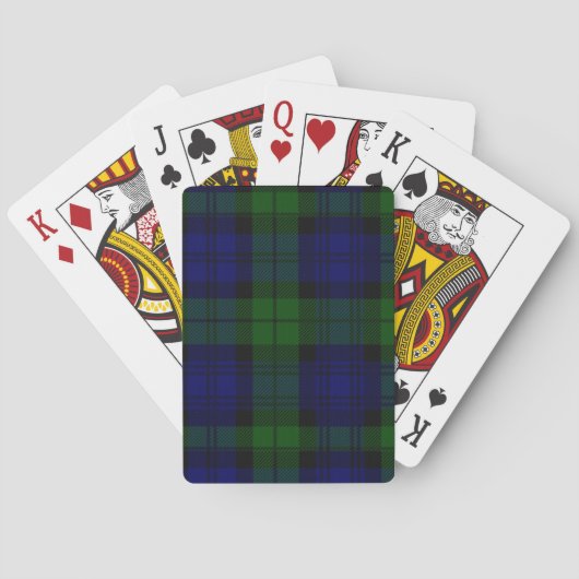 Black Watch Tartan Blue Green Pset Pokerkaarten (Achterkant)