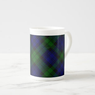 Black Watch Tartan Blue Green Pset Porselein Kop