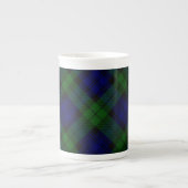 Black Watch Tartan Blue Green Pset Porselein Kop (Voorkant)