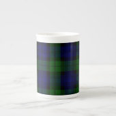 Black Watch Tartan Blue Green Pset Porselein Kop (Voorkant)