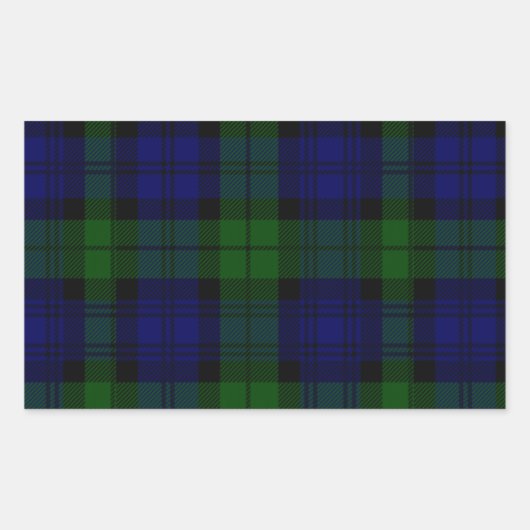 Black Watch Tartan Blue Green Pset Rechthoekige Sticker (Voorkant)