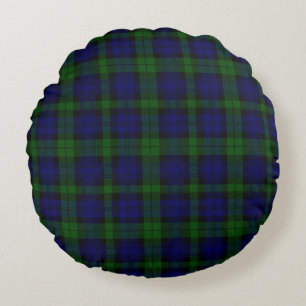 Black Watch Tartan Blue Green Pset Rond Kussen