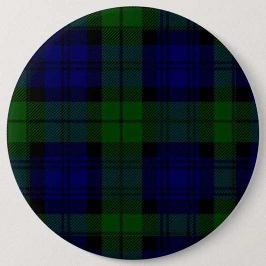 Black Watch Tartan Blue Green Pset Ronde Button 6,0 Cm (Voorkant)
