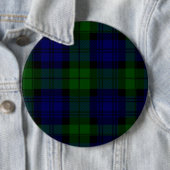 Black Watch Tartan Blue Green Pset Ronde Button 6,0 Cm (In situ)