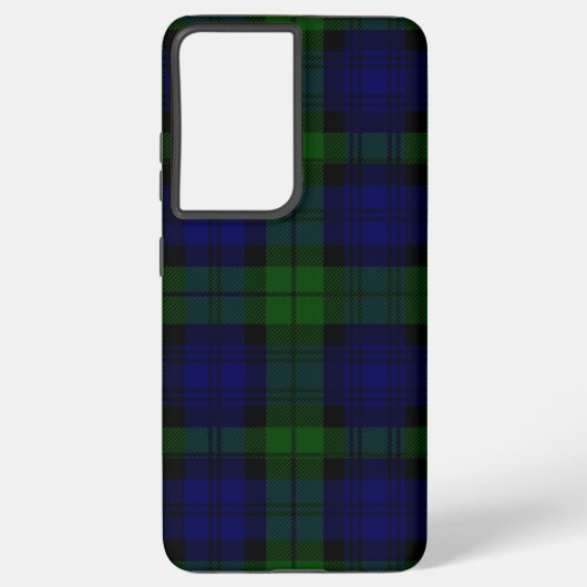 Black Watch Tartan Blue Green Pset Samsung Galaxy Hoesje (Achterkant)