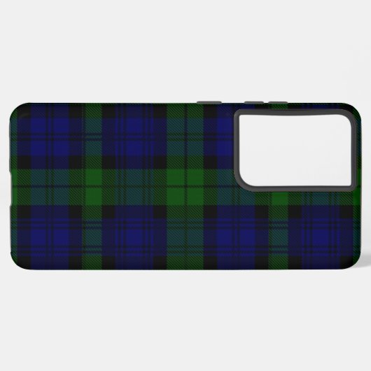 Black Watch Tartan Blue Green Pset Samsung Galaxy Hoesje (Linkerkant)
