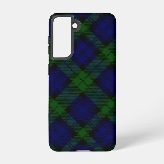 Black Watch Tartan Blue Green Pset Samsung Galaxy Hoesje (Achterkant)