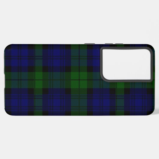 Black Watch Tartan Blue Green Pset Samsung Galaxy Hoesje (Achterkant horizontaal)
