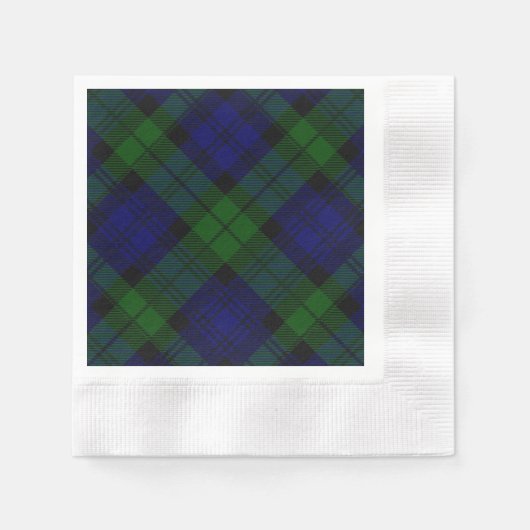 Black Watch Tartan Blue Green Pset Servet (Voorkant)