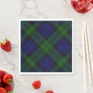 Black Watch Tartan Blue Green Pset Servet