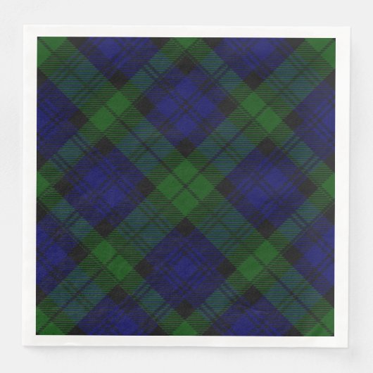 Black Watch Tartan Blue Green Pset Servet (Voorkant)