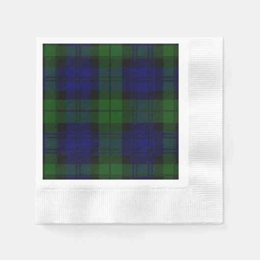 Black Watch Tartan Blue Green Pset Servet (Voorkant)