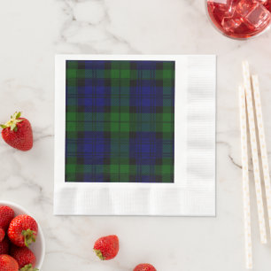 Black Watch Tartan Blue Green Pset Servet