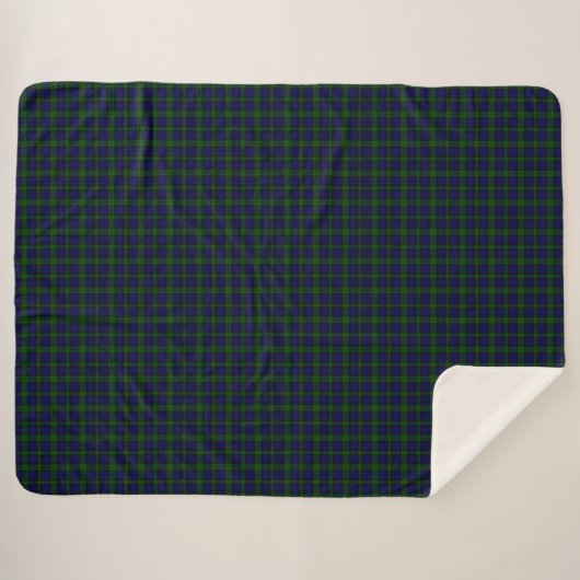 Black Watch Tartan Blue Green Pset Sherpa Deken (Voorkant (horizontaal))