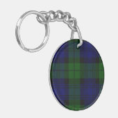 Black Watch Tartan Blue Green Pset Sleutelhanger (Voorkant Links)