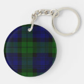 Black Watch Tartan Blue Green Pset Sleutelhanger (Achterkant)
