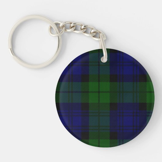 Black Watch Tartan Blue Green Pset Sleutelhanger (Voorkant)
