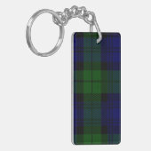 Black Watch Tartan Blue Green Pset Sleutelhanger (Voorkant Links)