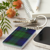 Black Watch Tartan Blue Green Pset Sleutelhanger (Voorkant Rechts)