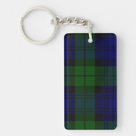 Black Watch Tartan Blue Green Pset Sleutelhanger (Voorkant)