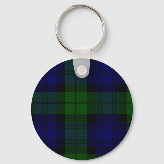 Black Watch Tartan Blue Green Pset Sleutelhanger (Voorkant)