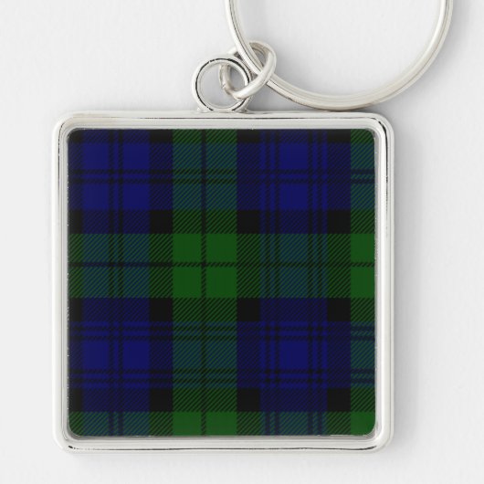 Black Watch Tartan Blue Green Pset Sleutelhanger (Voorkant)