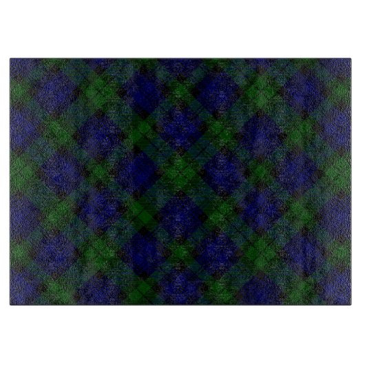 Black Watch Tartan Blue Green Pset Snijplank (Voorkant)
