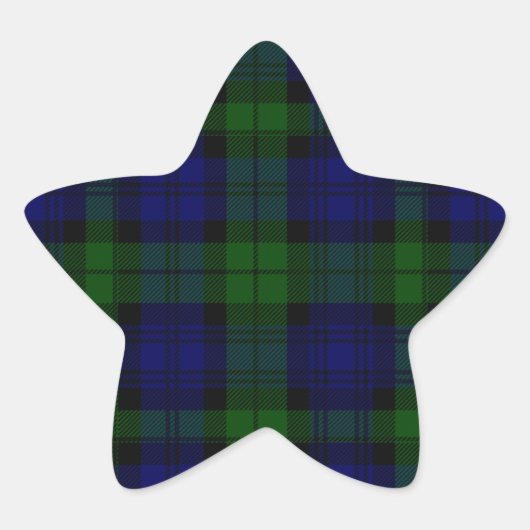 Black Watch Tartan Blue Green Pset Ster Sticker (Voorkant)