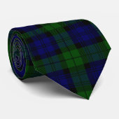 Black Watch Tartan Blue Green Pset Stropdas (Opgerold)