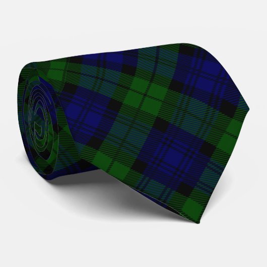 Black Watch Tartan Blue Green Pset Stropdas (Opgerold)