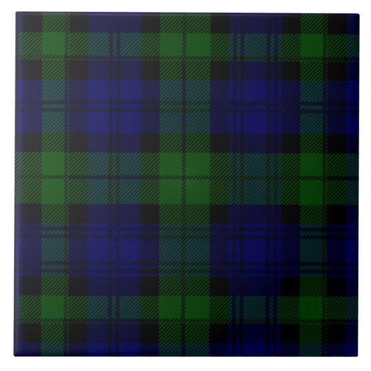 Black Watch Tartan Blue Green Pset Tegeltje (Voorkant)