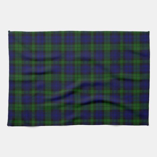 Black Watch Tartan Blue Green Pset Theedoek (Horizontaal)