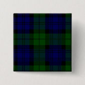 Black Watch Tartan Blue Green Pset Vierkante Button 5,1 Cm (Voorkant)