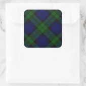 Black Watch Tartan Blue Green Pset Vierkante Sticker (Tas)