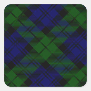 Black Watch Tartan Blue Green Pset Vierkante Sticker