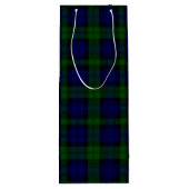 Black Watch Tartan Blue Green Pset Wijn Cadeautas (Achterkant)
