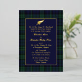 Black Watch Tartan Bond Folie Uitnodiging (Staand Voorkant)