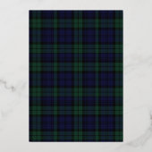 Black Watch Tartan Bond Folie Uitnodiging (Achterkant)