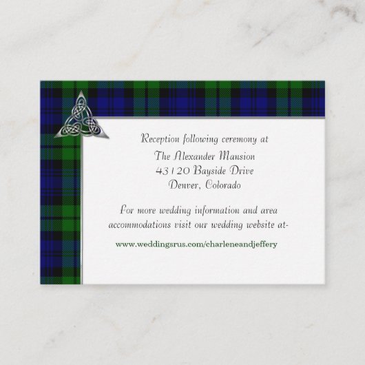 Black Watch Tartan Bond Informatiekaartje (Voorkant)