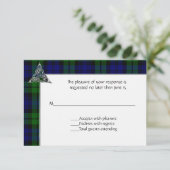 Black Watch Tartan Bond RSVP Kaartje (Staand voorkant)