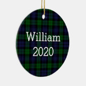 Black Watch Tartan Plaid Personalized Keramisch Ornament (Rechts)